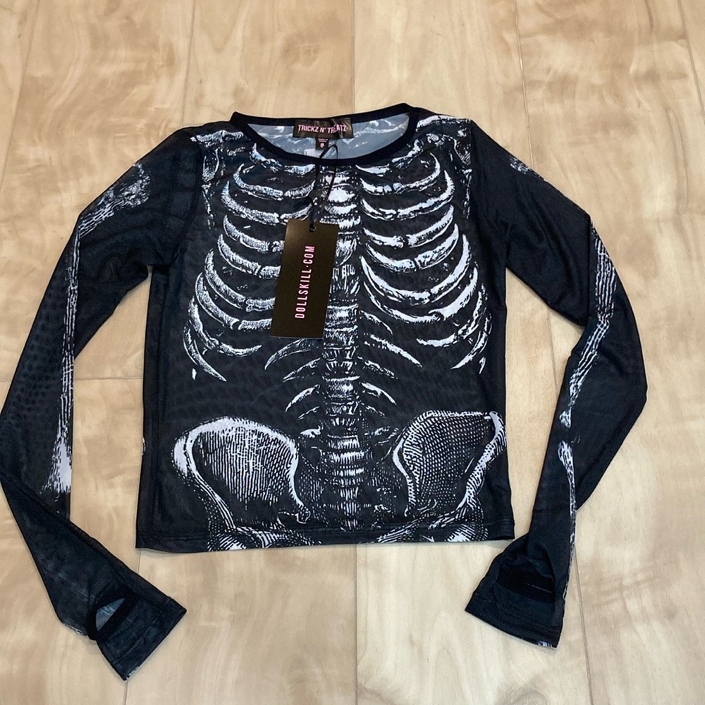 Dollskill Trickz N’ Treatz mesh Skelton top